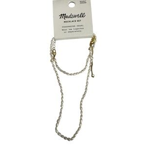 Madewell Pearl Necklace Set New